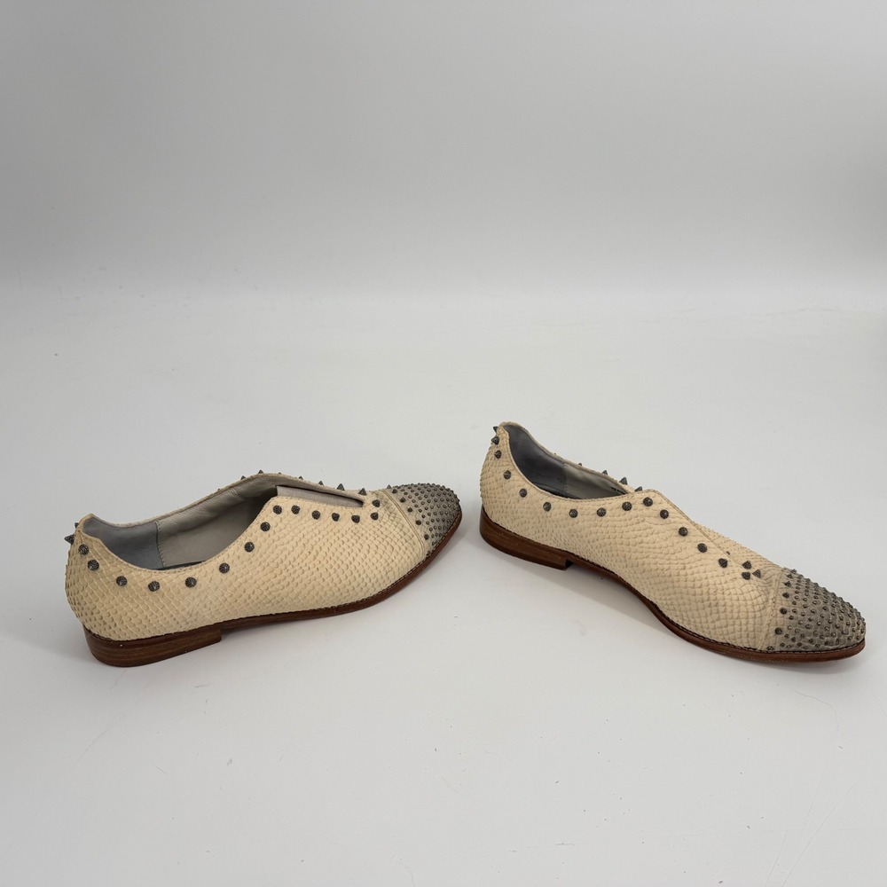 Zadig & Voltaire Cream Studded Slip-On Loafers - Picture 11 of 14